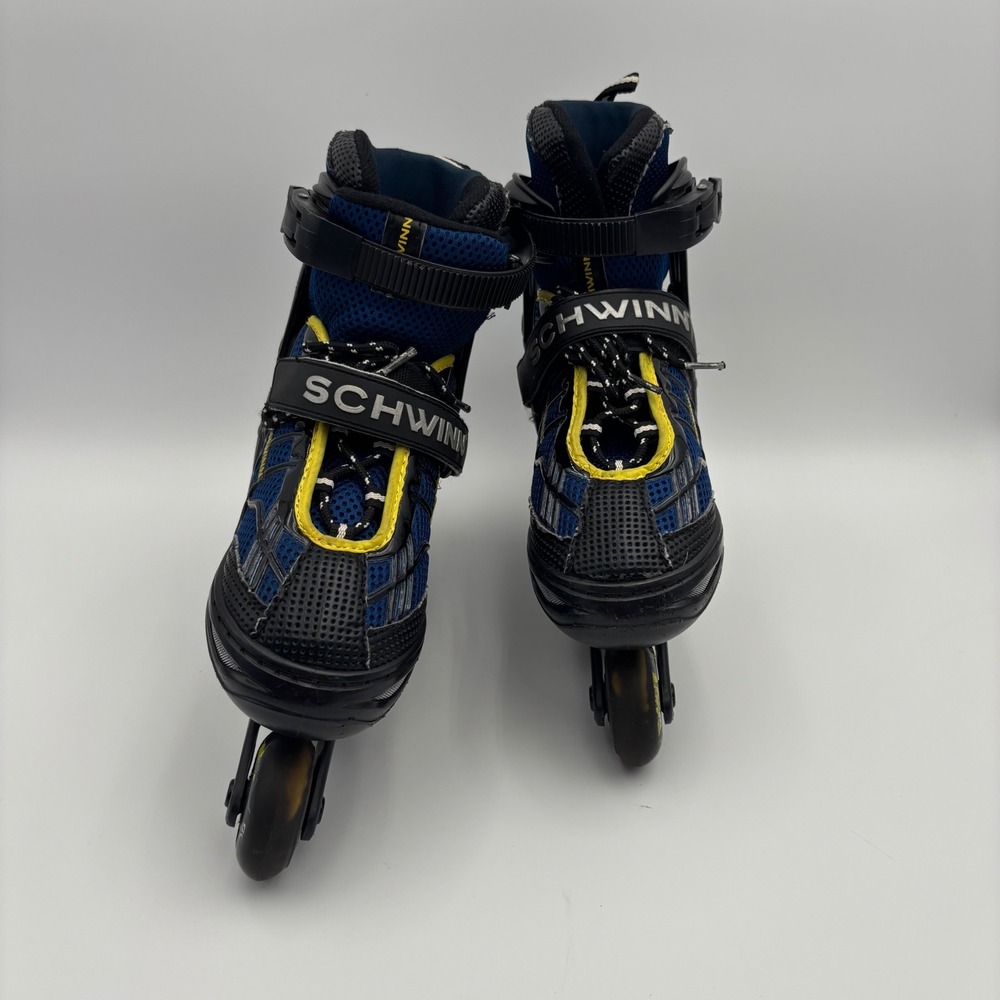 Schwinn Inline Skates Youth Size 5-8 Blue Good Adjustable ABEC 5 64mm Wheels